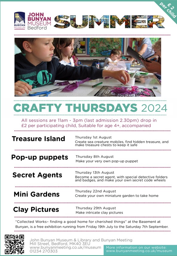 Bunyan Meeting Summer Crafty Thursdays poster