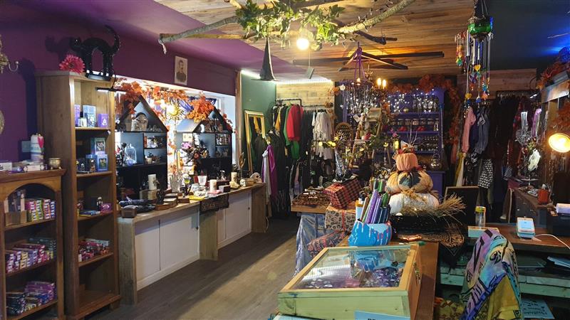 Shop interior showing shelving cabinets and products