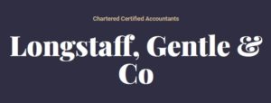 Longstaff, Gentle & Co white on navy logo
