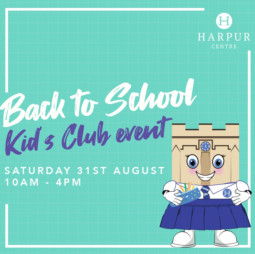 Harpur Centre Back to School Kids Club poster